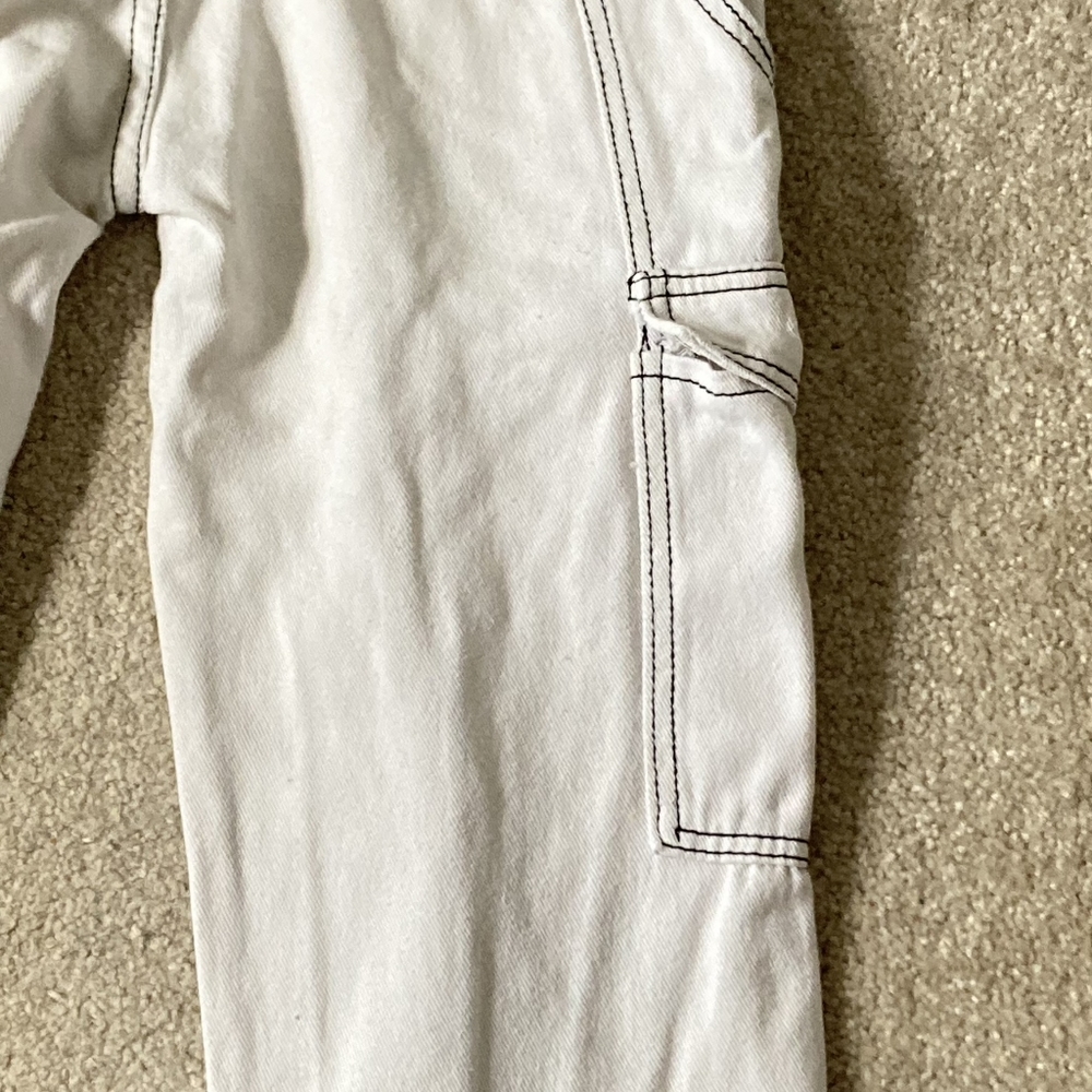 Preloved Y2K Women's White Elasticated Waistband Cargo Jeans - UK Size 8 - Picture 7 of 13